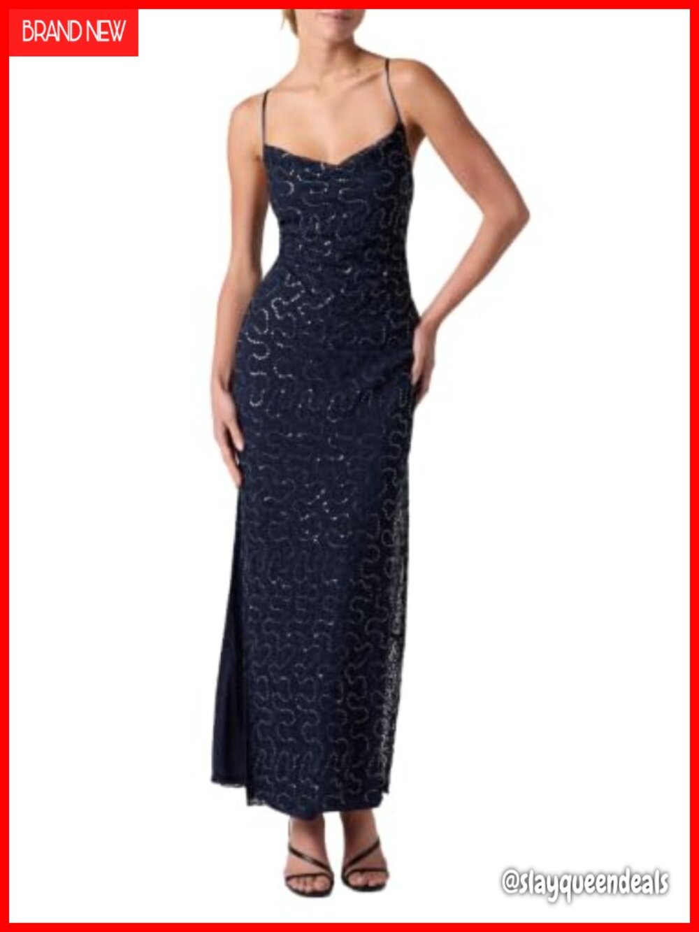 Lulus Maxi Dress Lace Cowl Neck Sleeveless Wedding Guest
